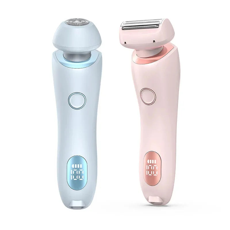 Portable Waterproof 2 In 1 Painless Shaving Knife Lady Private Part Hair Shaver Trimmer Epilator Bikini Trimmer Electric Razors