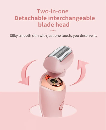 Portable Waterproof 2 In 1 Painless Shaving Knife Lady Private Part Hair Shaver Trimmer Epilator Bikini Trimmer Electric Razors