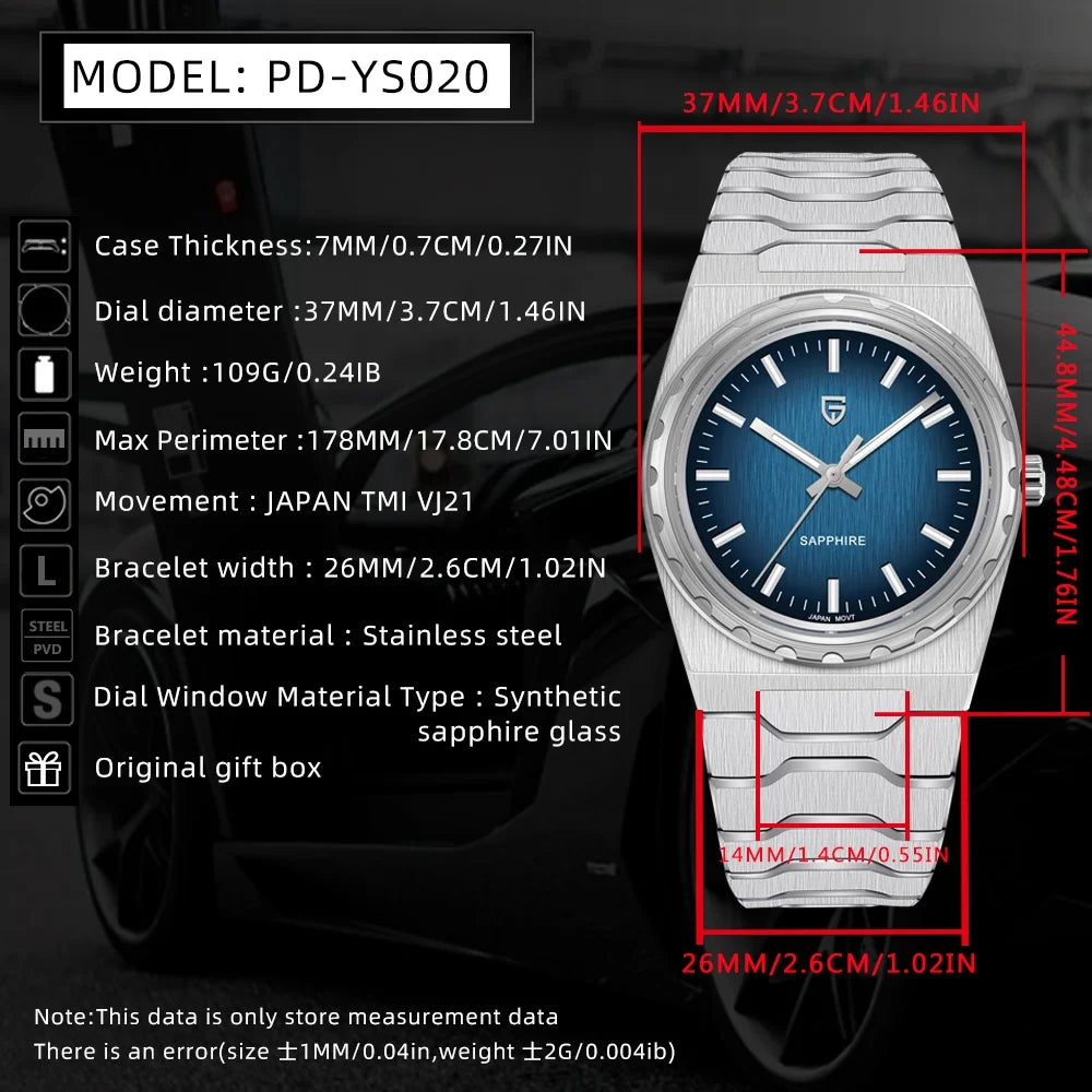 PAGANI DESIGN 2025 New VJ21 Fashion Man Quartz Watch V2 Sapphire 10Bar Waterproof Thin 7MM Luminous C3 Upgrade reloj hombre