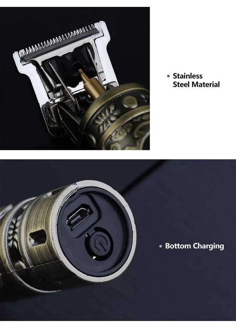 Máquina de cortar cabelo retro T9 original, aparador para casacos, máquina de barbear elétrica para homem, lâmina profissional para zonas sensíveis.