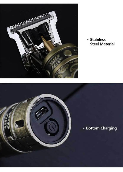 Máquina de cortar cabelo retro T9 original, aparador para casacos, máquina de barbear elétrica para homem, lâmina profissional para zonas sensíveis.