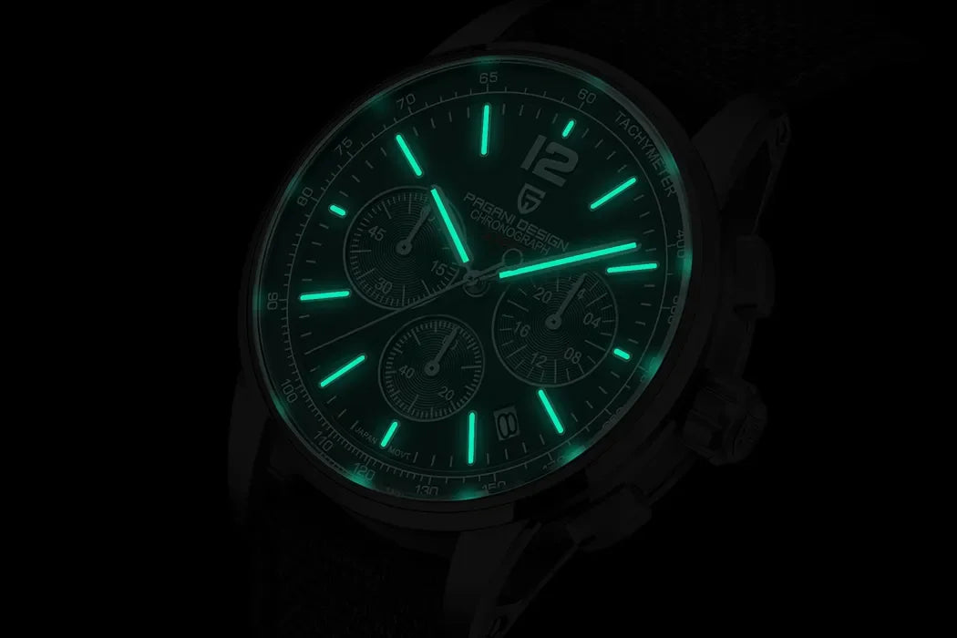 Relógio de pulso de luxo casual PAGANI DESIGN 2024 para homem, modelo VK63, com mecanismo de quartzo, resistente à água até 100 metros, vidro de safira e caixa em aço inoxidável.