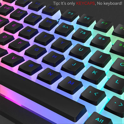 New Pudding PBT Keycaps 129 Keys Double Shot Translucent for 60% 80% 100% Layout OEM Profile for RGB Mechanical Gaming Keyboard