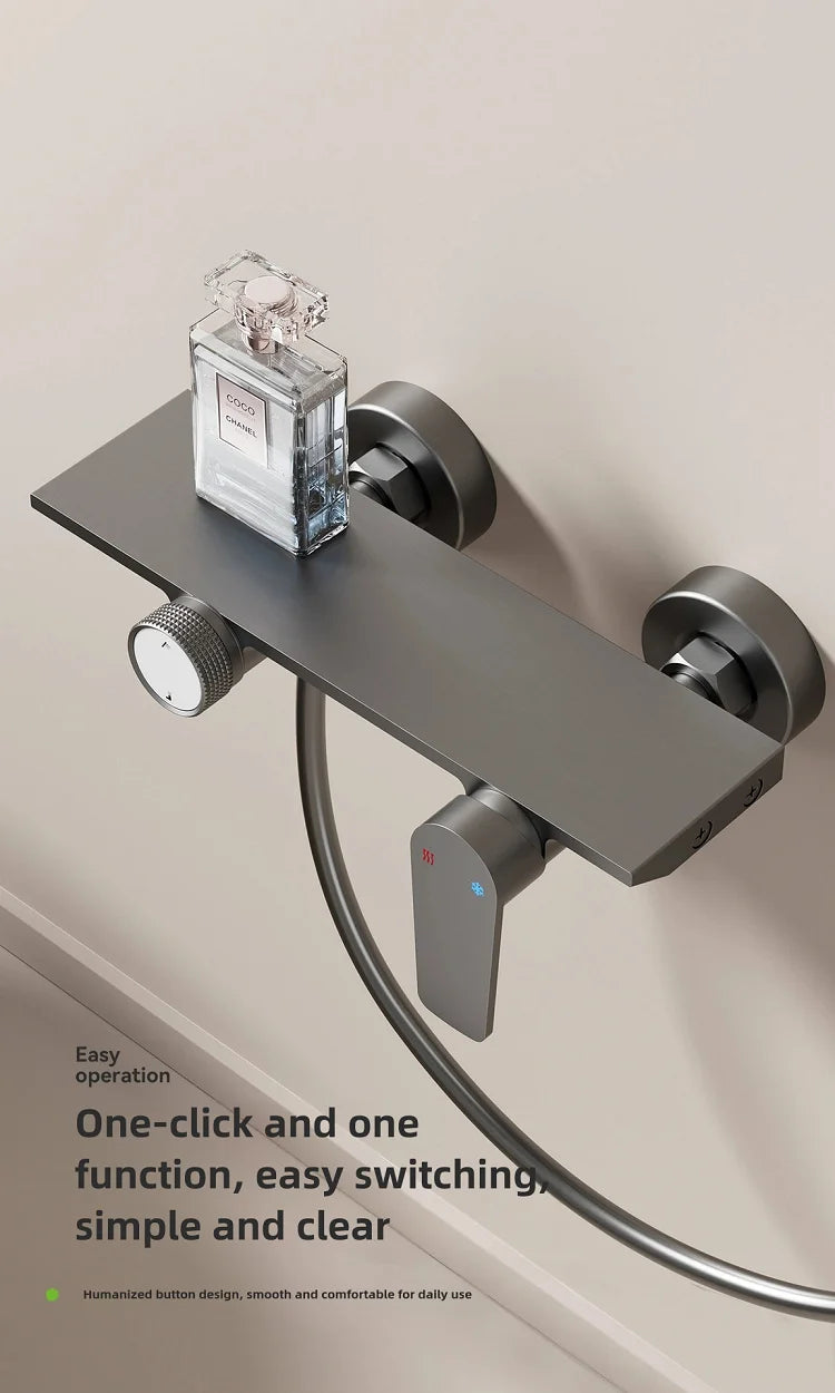 Gray Bathroom Shower Set Rainfall Shower Faucet Set Apartment Hotels Household multifunctional Split Bathtub Showers
