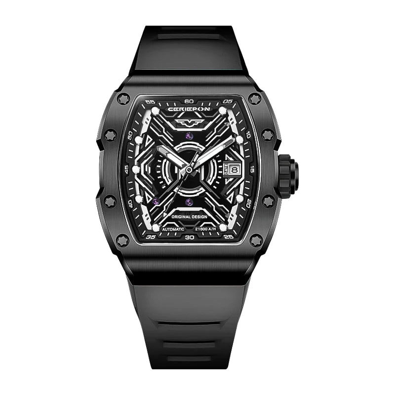 Relógio masculino automático original de luxo da marca Pagani, com design vazado, cronógrafo e à prova de água.