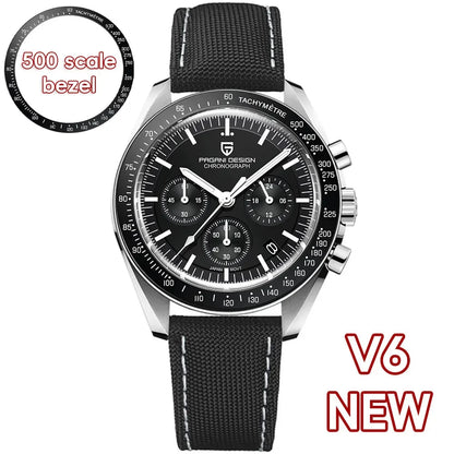 PAGANI DESIGN 2025 New Moon Watch Retro Luxury Quartz Watches For Men Stainless steel Luminous waterproof Sport Chronograph Man