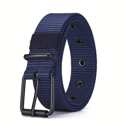 1pc Mens Durable Nylon Canvas Belt - Heavy-Duty Tactical Work Belt with Stylish Quick-Release Prong Buckle for Everyday Wear