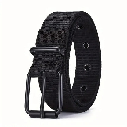 1pc Mens Durable Nylon Canvas Belt - Heavy-Duty Tactical Work Belt with Stylish Quick-Release Prong Buckle for Everyday Wear