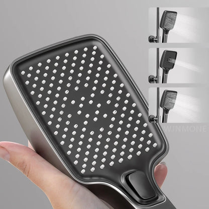 Bathroom Smart Shower System Set Bathtub Rainfall Digital Display Temperature Mixer Rain Shower Faucet Sets with Atmosphere Lamp