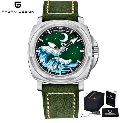 Pagani Design 2025 New NH35A 43MM Fashionable Men's Automatic Mechanical Watch Stainless Steel Waterproof 10Bar dial Glow reloj