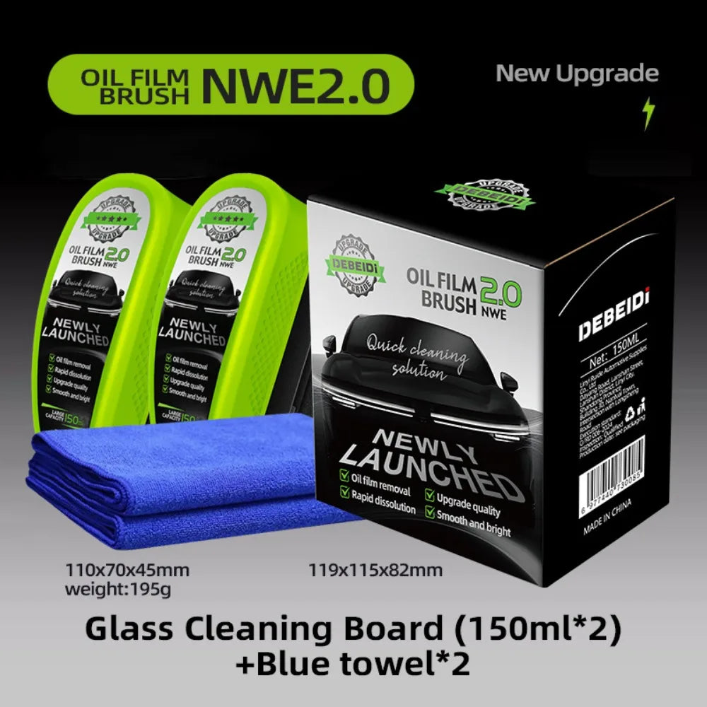 150ML Glass Cleaning Board Automotive Oil Film Cleaning Brush Glass Oil Film Remover Powerful Oil Film Removal & Crystal Coating