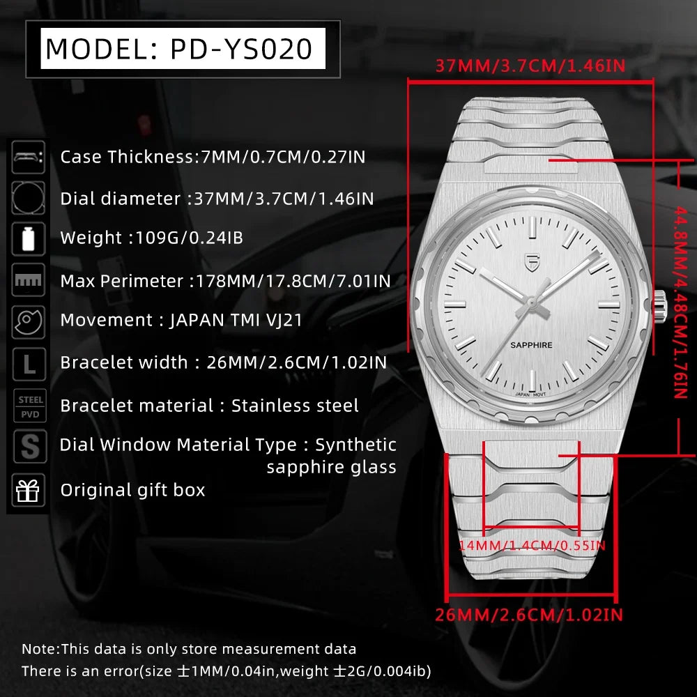 PAGANI DESIGN 2025 New VJ21 Fashion Man Quartz Watch V2 Sapphire 10Bar Waterproof Thin 7MM Luminous C3 Upgrade reloj hombre