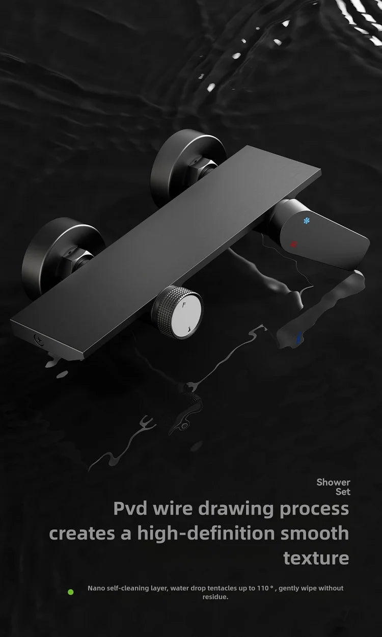 Gray Bathroom Shower Set Rainfall Shower Faucet Set Apartment Hotels Household multifunctional Split Bathtub Showers