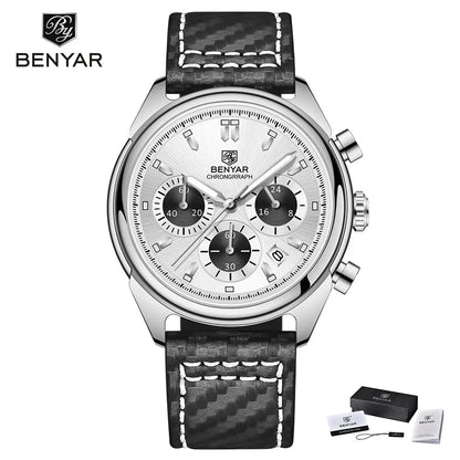 BENYAR 2024 New Watches Men Luxury Brand Chronograph Male Sport Watches Waterproof Stainless Steel Quartz Watch Relojes Hombre