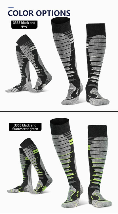 GTUBIKE 1 Pair Merino Wool Winter Men Warm Ski Socks Thicker Sports Snowboard Cycling Soccer Socks High Elastic Thermal Socks