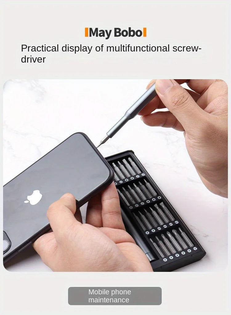 Precision Screwdriver Set 25 in 1 Phillips Torx Hexagonal Flat Head Magnetic Screwdriver Head for iPhone PC Watch Camera Glasses