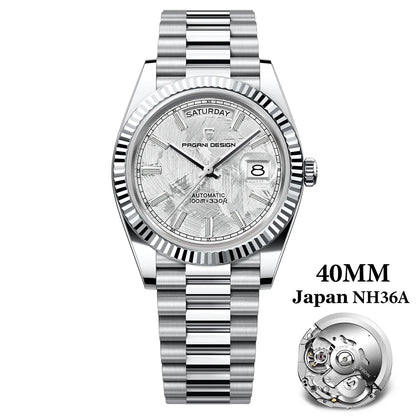 PAGANI DESIGN 2025 New Luxury Rose Gold DD40 Automatic Watch For Men NH36A Mechanical Wristwatch Men Stainless steel Waterproof