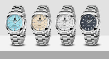 BENYAR 2024 Sand Dia 40MM Relógio Mecânico em Aço Inoxidável 316L Simples e Resistente à Água até 5 Bar - Relógio de Pulso Automático para Homem