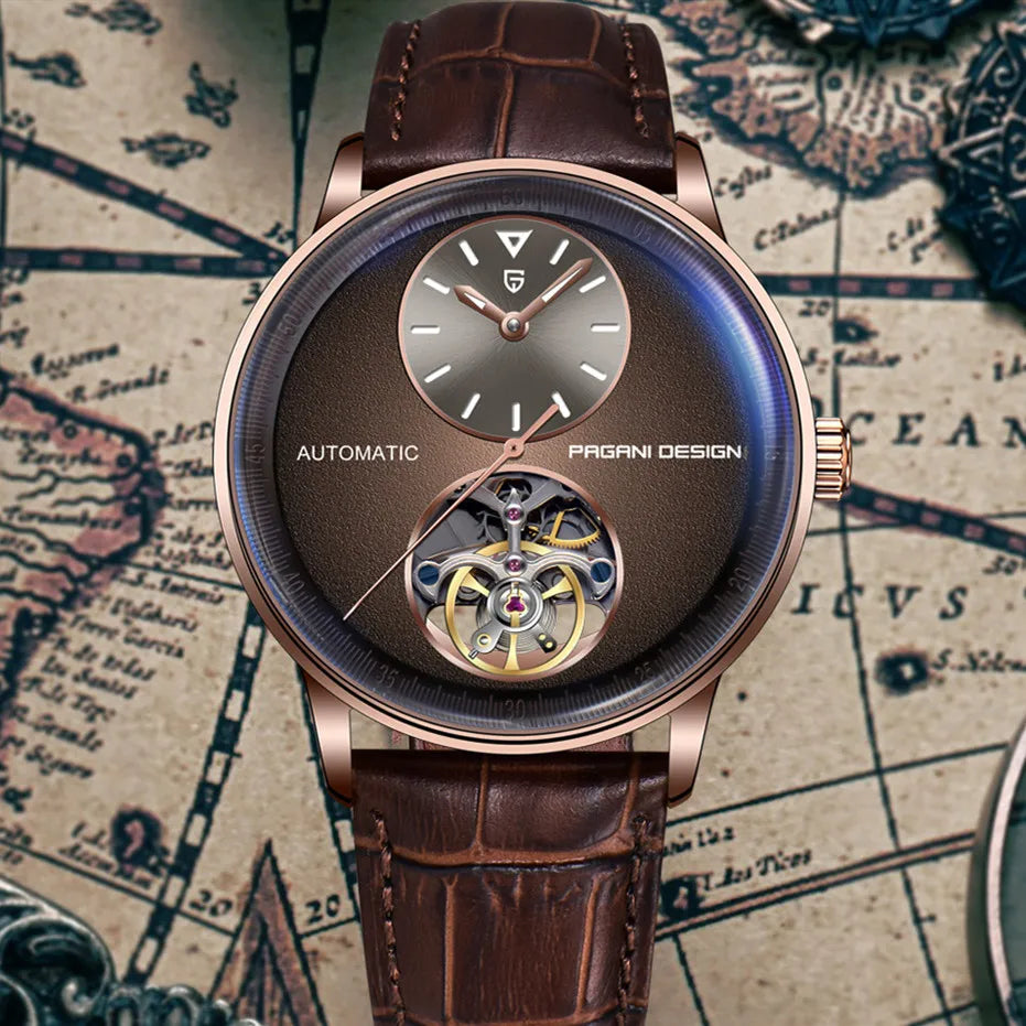 PAGANI DESIGN 2025 New Mechanical Tourbillon Men's watches 42mm Dial 100M Waterproof Watch Luminous Luxury Automatic Man watch
