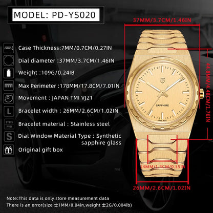 PAGANI DESIGN 2025 New VJ21 Fashion Man Quartz Watch V2 Sapphire 10Bar Waterproof Thin 7MM Luminous C3 Upgrade reloj hombre