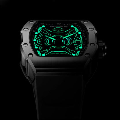 Relógio masculino automático original de luxo da marca Pagani, com design vazado, cronógrafo e à prova de água.