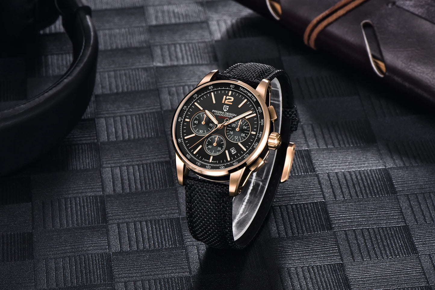 Relógio de pulso de luxo casual PAGANI DESIGN 2024 para homem, modelo VK63, com mecanismo de quartzo, resistente à água até 100 metros, vidro de safira e caixa em aço inoxidável.