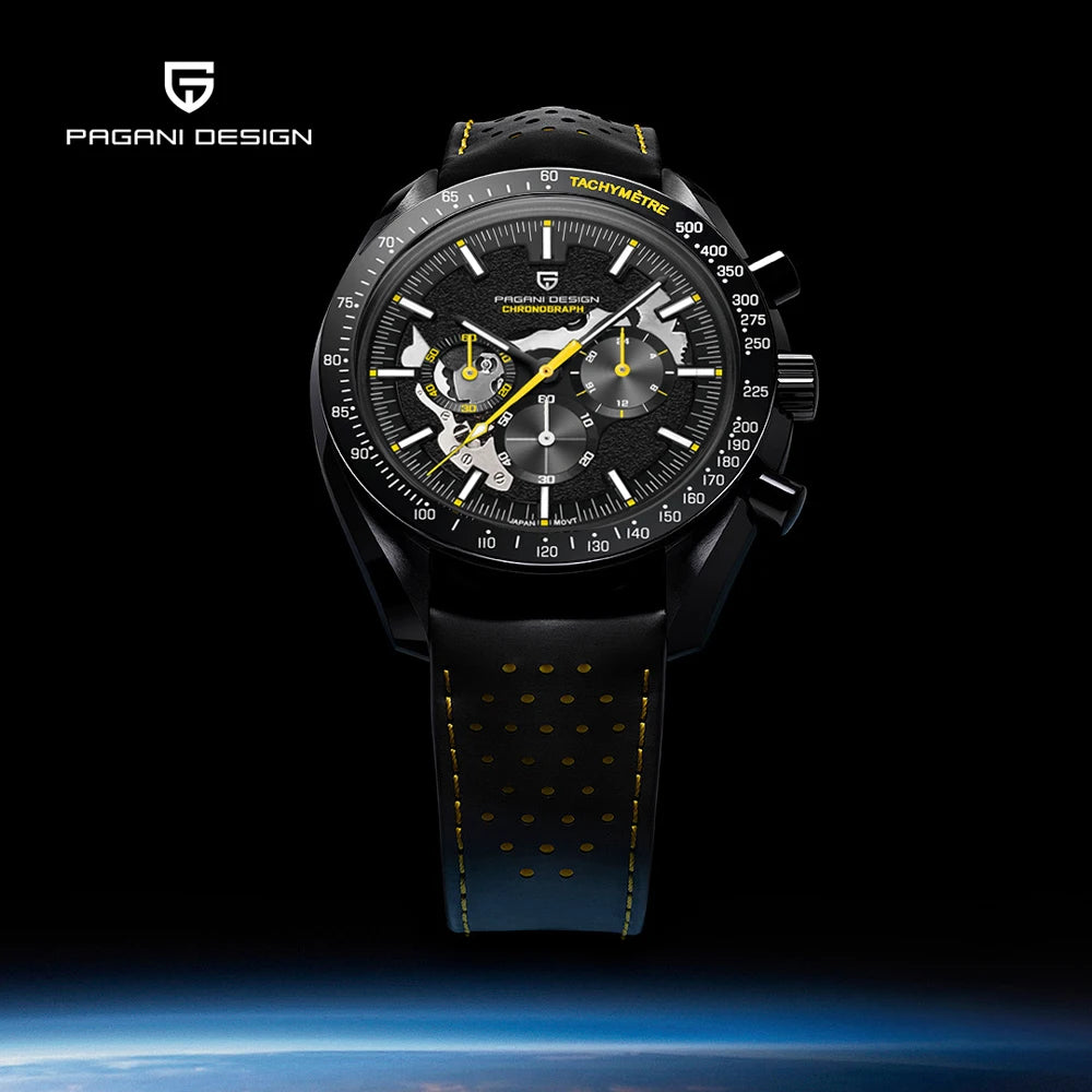 Relógio PAGANI DESIGN 1701 Moon para homem, lançamento 2025, de luxo, quartzo, cronógrafo, desportivo, com vidro de safira e design moderno. Ideal para oferecer!