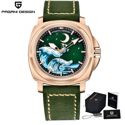 Pagani Design 2025 New NH35A 43MM Fashionable Men's Automatic Mechanical Watch Stainless Steel Waterproof 10Bar dial Glow reloj