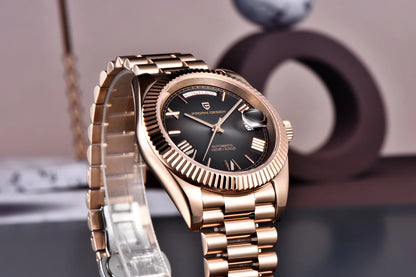 PAGANI DESIGN 2025 New Luxury Rose Gold DD40 Automatic Watch For Men NH36A Mechanical Wristwatch Men Stainless steel Waterproof