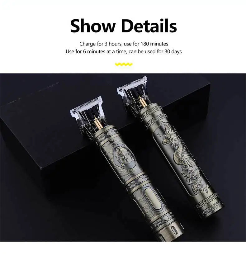 Máquina de cortar cabelo retro T9 original, aparador para casacos, máquina de barbear elétrica para homem, lâmina profissional para zonas sensíveis.