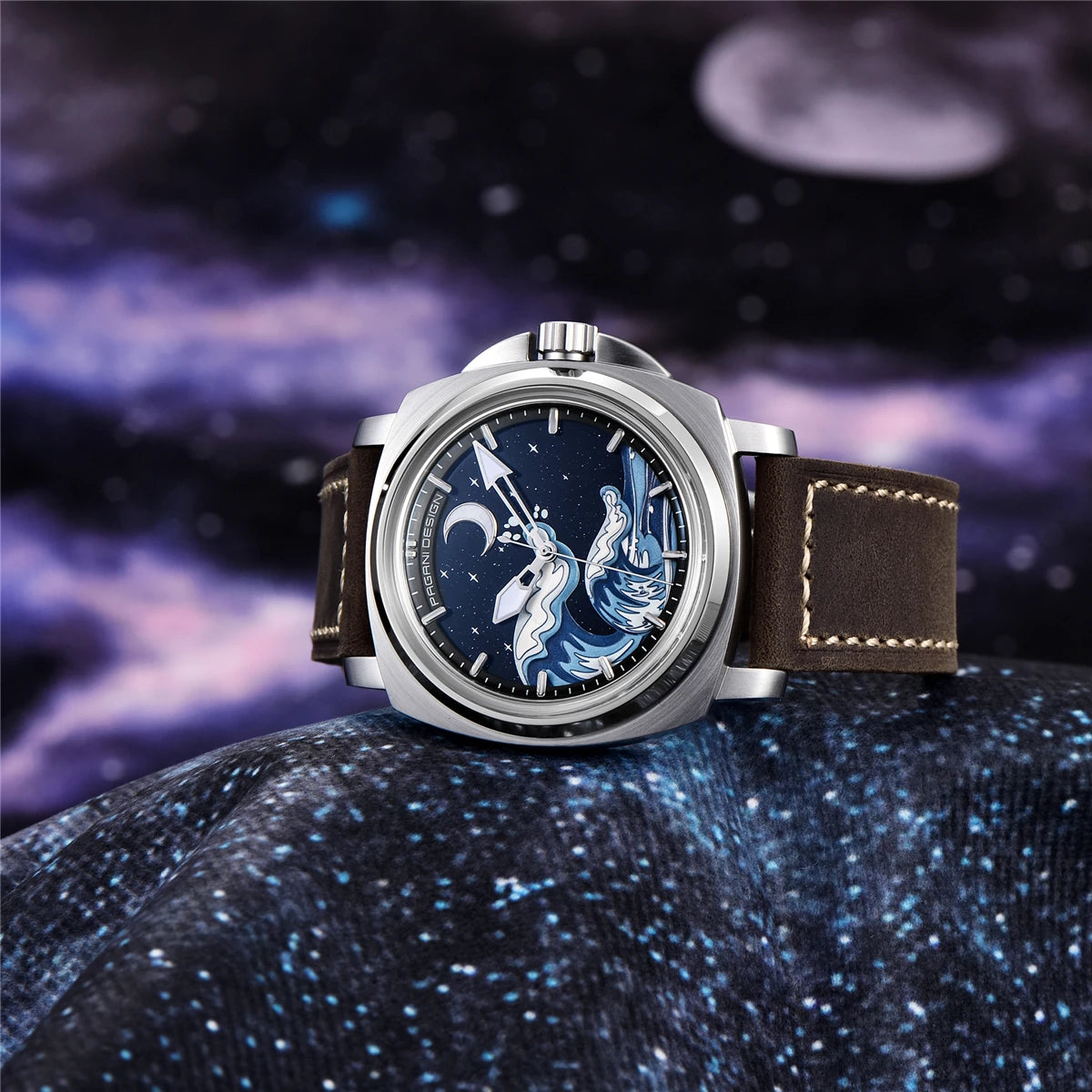 Pagani Design 2025 New NH35A 43MM Fashionable Men's Automatic Mechanical Watch Stainless Steel Waterproof 10Bar dial Glow reloj