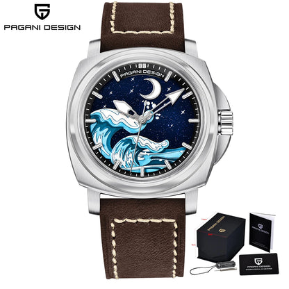 Pagani Design 2025 New NH35A 43MM Fashionable Men's Automatic Mechanical Watch Stainless Steel Waterproof 10Bar dial Glow reloj