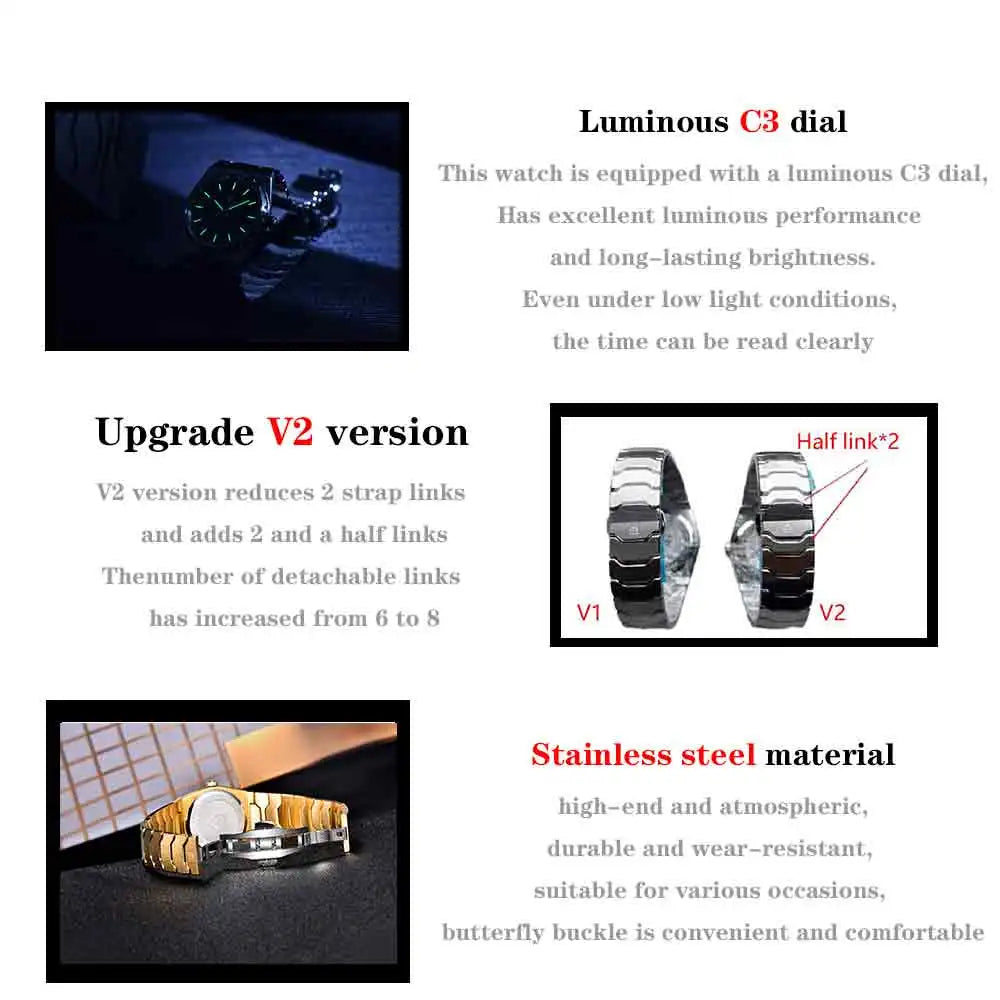 PAGANI DESIGN 2025 New VJ21 Fashion Man Quartz Watch V2 Sapphire 10Bar Waterproof Thin 7MM Luminous C3 Upgrade reloj hombre