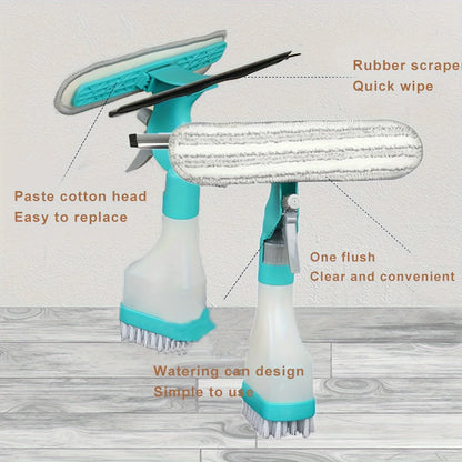 Glass Cleaning Wizard Effortless Scraping, Wiping, Scrubbing  Spraying Streak-Free, All-Purpose Tool for Bathroom, Window