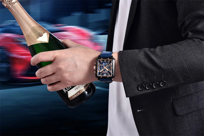 PAGANI DESIGN 2022 New Rectangular Watches for Men Top Brand Men's Sports Quartz Watches Skeleton Automatic Date Chronograph