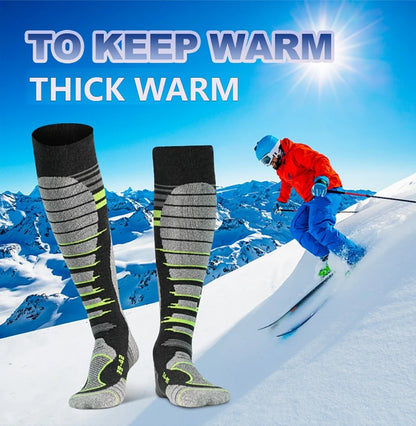 GTUBIKE 1 Pair Merino Wool Winter Men Warm Ski Socks Thicker Sports Snowboard Cycling Soccer Socks High Elastic Thermal Socks