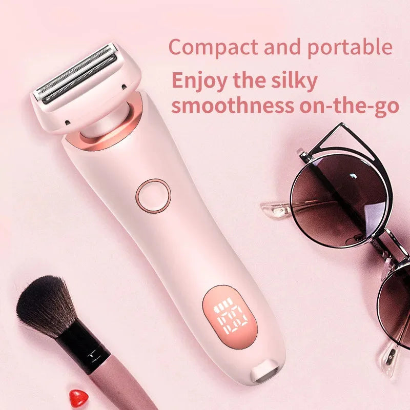 Portable Waterproof 2 In 1 Painless Shaving Knife Lady Private Part Hair Shaver Trimmer Epilator Bikini Trimmer Electric Razors