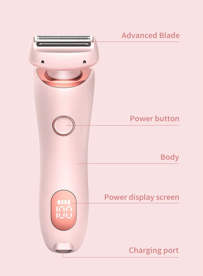 Portable Waterproof 2 In 1 Painless Shaving Knife Lady Private Part Hair Shaver Trimmer Epilator Bikini Trimmer Electric Razors