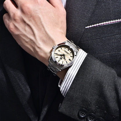 BENYAR 2024 Sand Dia 40MM Relógio Mecânico em Aço Inoxidável 316L Simples e Resistente à Água até 5 Bar - Relógio de Pulso Automático para Homem