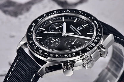 PAGANI DESIGN 2025 New Moon Watch Retro Luxury Quartz Watches For Men Stainless steel Luminous waterproof Sport Chronograph Man
