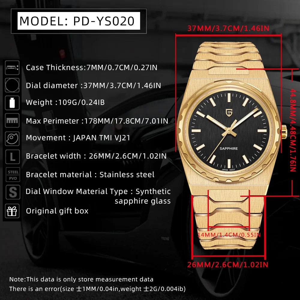 PAGANI DESIGN 2025 New VJ21 Fashion Man Quartz Watch V2 Sapphire 10Bar Waterproof Thin 7MM Luminous C3 Upgrade reloj hombre