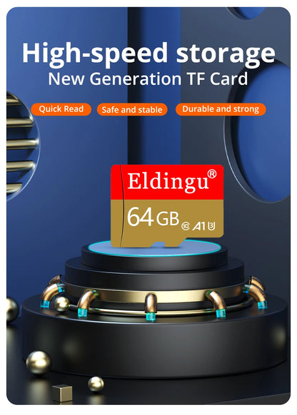 Eldingu Original TF Card 64G Class10 A1 for Surveillance Video MP3 MP4 Mobile Phone Memory Card 32GB U1 TF Card 128GB U3