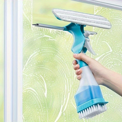 Glass Cleaning Wizard Effortless Scraping, Wiping, Scrubbing  Spraying Streak-Free, All-Purpose Tool for Bathroom, Window