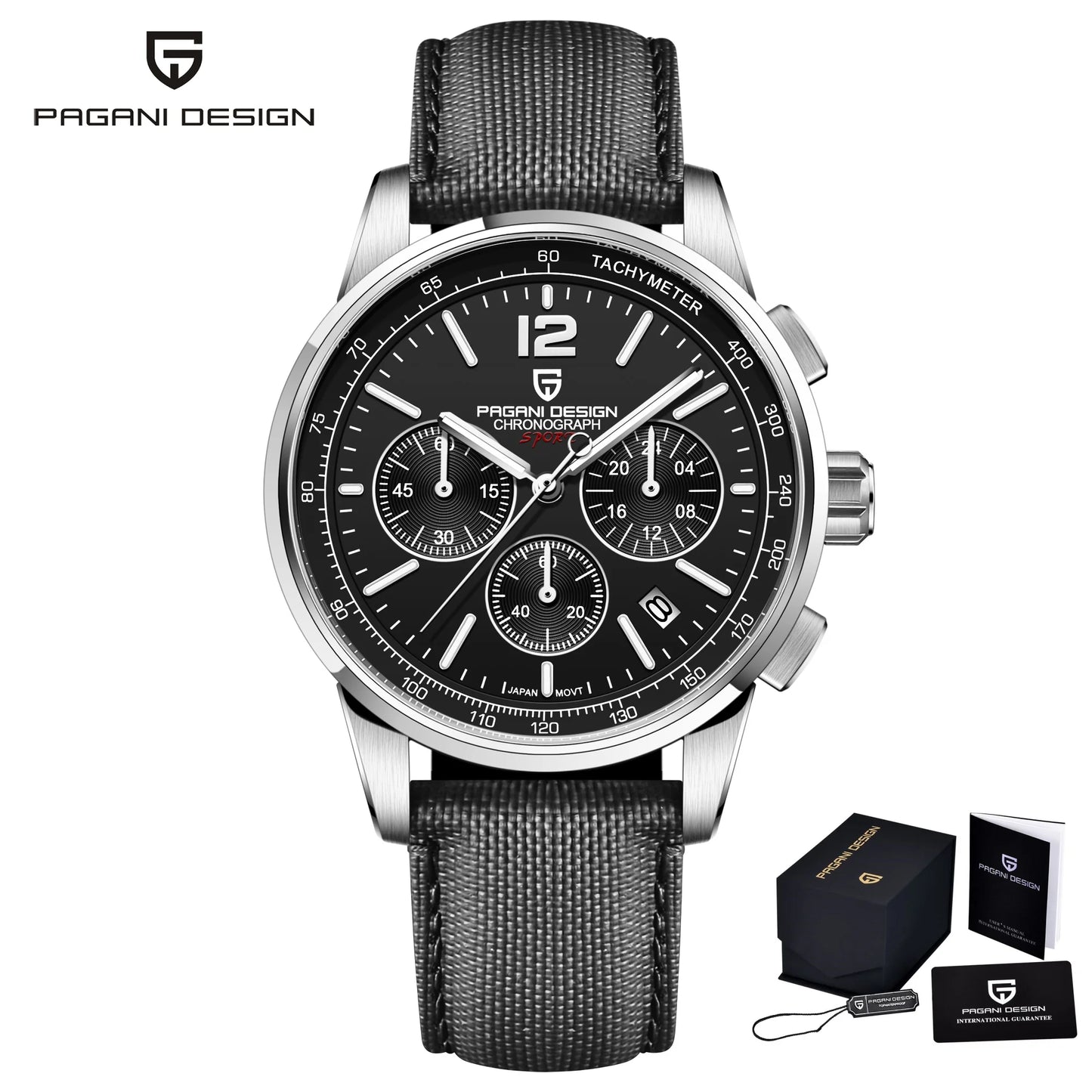 Relógio de pulso de luxo casual PAGANI DESIGN 2024 para homem, modelo VK63, com mecanismo de quartzo, resistente à água até 100 metros, vidro de safira e caixa em aço inoxidável.