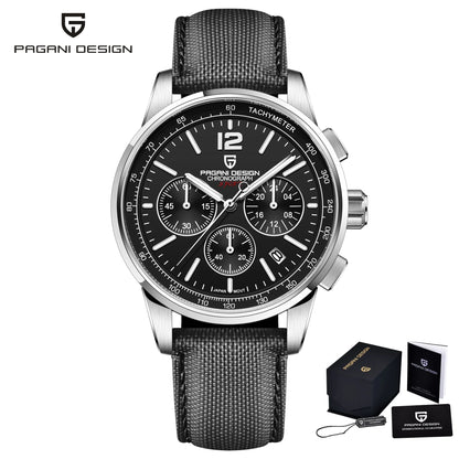 Relógio de pulso de luxo casual PAGANI DESIGN 2024 para homem, modelo VK63, com mecanismo de quartzo, resistente à água até 100 metros, vidro de safira e caixa em aço inoxidável.