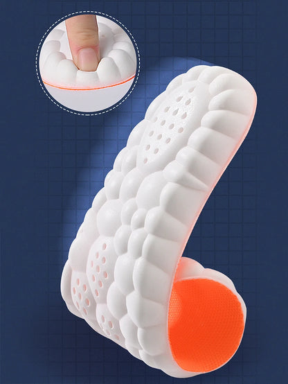 1/2/4pairs Latex Sport Insoles Soft High Elasticity Shoe Pads Orthotic Breathable Shock Absorption Cushion Arch Support Insole