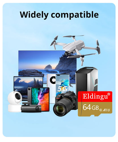 Eldingu Original TF Card 64G Class10 A1 for Surveillance Video MP3 MP4 Mobile Phone Memory Card 32GB U1 TF Card 128GB U3