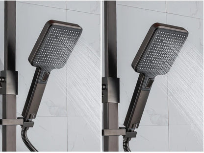 Grey Thermostatic Piano Digital Bathroom Shower Set 12 Inch Rain Shower Head Hot Cold Digital Bathroom Shower Set Accessories
