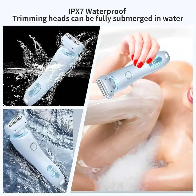 Portable Waterproof 2 In 1 Painless Shaving Knife Lady Private Part Hair Shaver Trimmer Epilator Bikini Trimmer Electric Razors