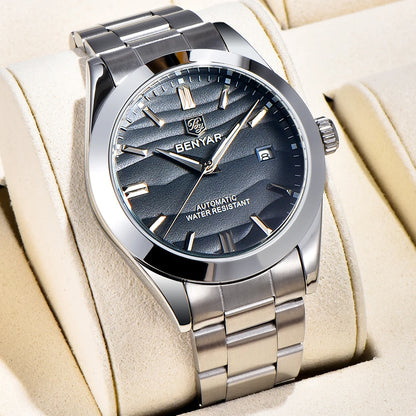 BENYAR 2024 New 40MM Desert Texture Luxury Men's Night Light Stainless Steel Men's Automatic Mechanical Watches BY-5208 Reloj